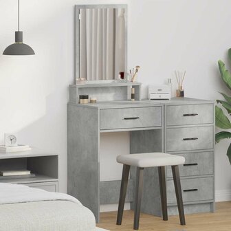 Kaptafel met lade Beton Grijs 50 x 41 x 140 cm Bewerkt hout 1