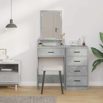 Kaptafel met lade Beton Grijs 50 x 41 x 140 cm Bewerkt hout 4