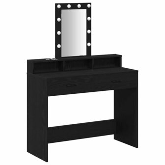 Kaptafel met lade Zwart 100 x 41 x 140 cm Bewerkt hout 2