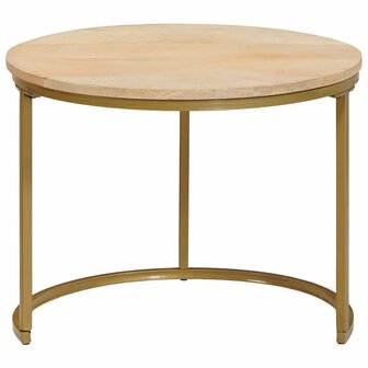 Salontafelset2 pcs Bruin Massief mangohout en staal 5