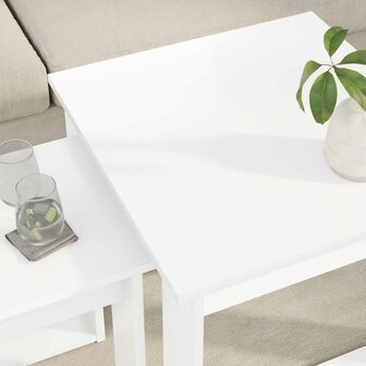 Salontafelset2 pcs Wit Bewerkt hout 4