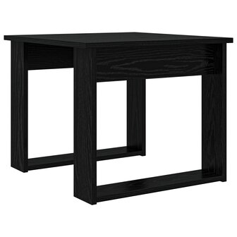 Salontafelset2 pcs Zwart Eiken Bewerkt hout 6