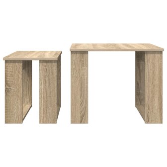 Salontafelset2 pcs Sonoma Eiken Bewerkt hout 9
