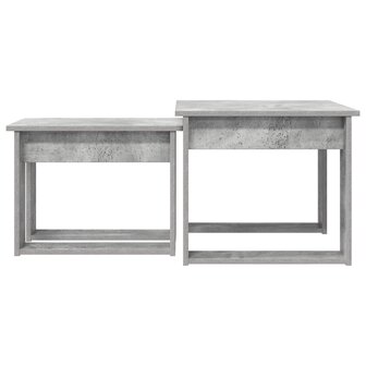 Salontafelset2 pcs Beton Grijs Bewerkt hout 8
