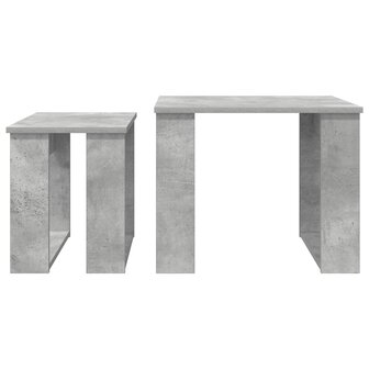 Salontafelset2 pcs Beton Grijs Bewerkt hout 9