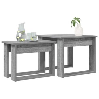 Salontafelset2 pcs Grijs Sonoma Bewerkt hout 3