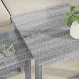 Salontafelset2 pcs Grijs Sonoma Bewerkt hout 4