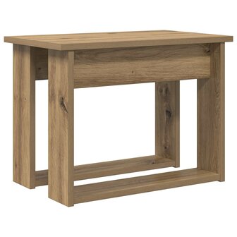 Salontafelset2 pcs Artisan Eiken Bewerkt hout 7