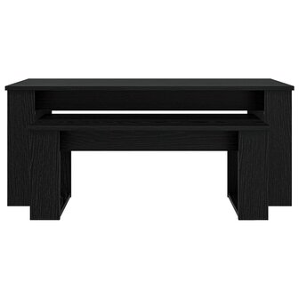 Salontafelset2 pcs Zwart Eiken Bewerkt hout 8