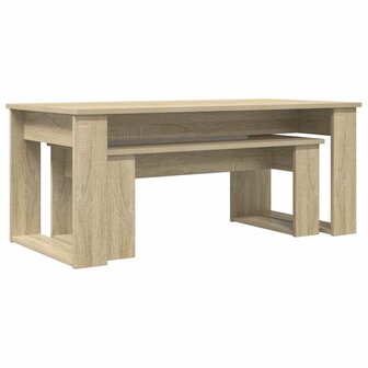 Salontafelset2 pcs Sonoma Eiken Bewerkt hout 5