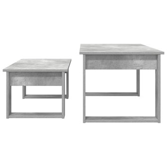 Salontafelset2 pcs Beton Grijs Bewerkt hout 9