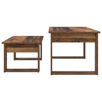 Salontafelset2 pcs Oudhout Bewerkt hout 9