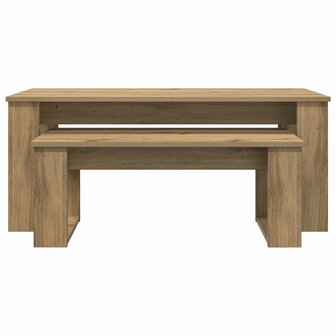 Salontafelset2 pcs Artisan Eiken Bewerkt hout 8