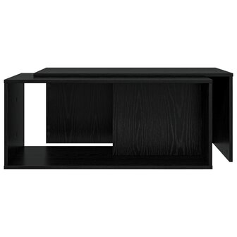 Salontafelset2 pcs Zwart Eiken Bewerkt hout 8