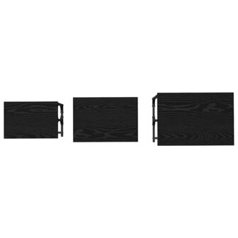 Salontafelset3 pcs Zwart eiken Bewerkt hout 8