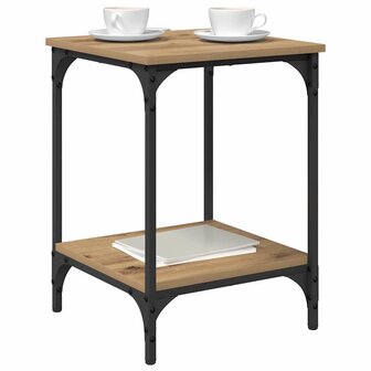 Salontafel Artisan Eiken 40 x 40 x 55 cm Bewerkt hout 3