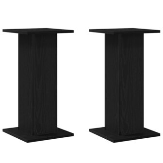 Luidsprekerstandaards 2 pcs Zwart Eiken 30 x 30 x 60 cm 2