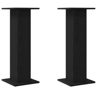 Luidsprekerstandaards 2 pcs Zwart Eiken 30 x 30 x 80 cm 2
