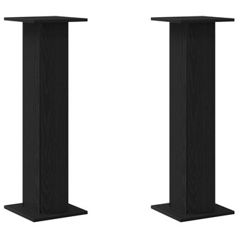 Luidsprekerstandaards 2 pcs Zwart Eiken 30 x 30 x 95 cm 2