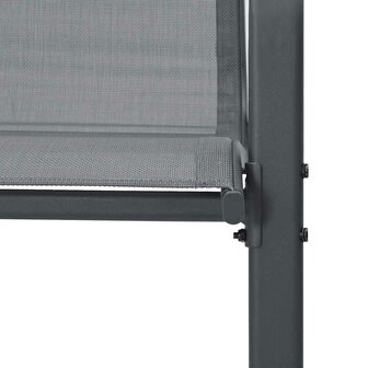 Tuinstoelen stapelbaar 2 st textileen stof grijs 9