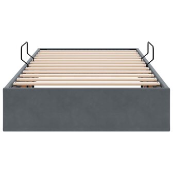 Opslag bed met hoofdeinde Donkergrijs 90 x 190 cm Fluweel 7