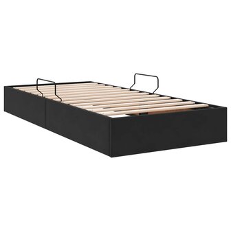 Opslag bed met hoofdeinde met opslag Zwart 90 x 190 cm Fluweel 5