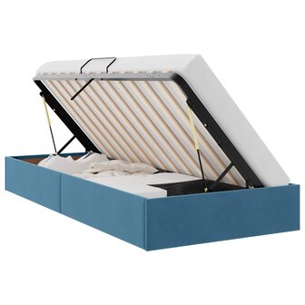 Opslag bed met hoofdeinde Donkerblauw 90 x 190 cm Fluweel 2