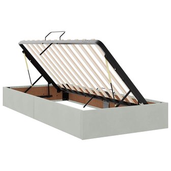 Opslag bed met hoofdeinde Lichtgrijs 90 x 200 cm Fluweel 6