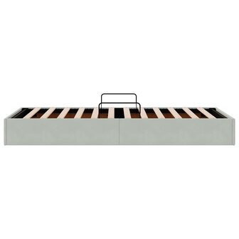 Opslag bed met hoofdeinde Lichtgrijs 90 x 200 cm Fluweel 8