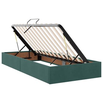 Opslag bed met hoofdeinde Donkergroen 90 x 200 cm Fluweel 6
