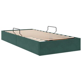 Opslag bed met hoofdeinde Donkergroen 90 x 200 cm Fluweel 9