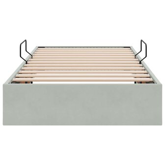 Opslag bed met hoofdeinde Lichtgrijs 100 x 200 cm Fluweel 7