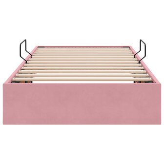 Opslag bed met hoofdeinde met opslag Roze 100 x 200 cm Fluweel 7