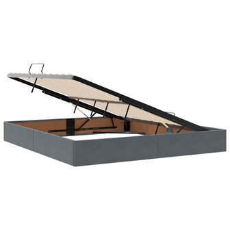 Opslag bed met hoofdeinde Donkergrijs 180 x 200 cm Fluweel 6