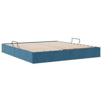 Opslag bed met hoofdeinde Donkerblauw 180 x 200 cm Fluweel 9