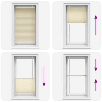Pliss&eacute; rolgordijn 70x150 cm stofbreedte 69,4 cm polyester cr&egrave;me 5