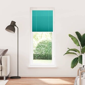 Pliss&eacute; rolgordijn 75x200 cm stofbreedte 75 cm petrol groen 2