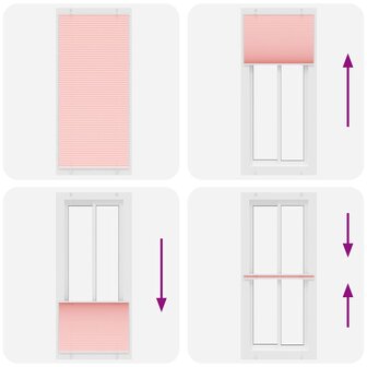 Pliss&eacute; rolgordijn 90x200 cm stofbreedte 89,4 cm polyester roze 7