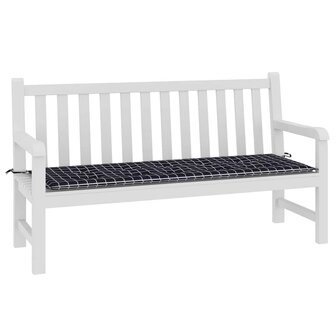Tuinbankkussen ruitpatroon 150x50x4 cm oxford stof zwart 3