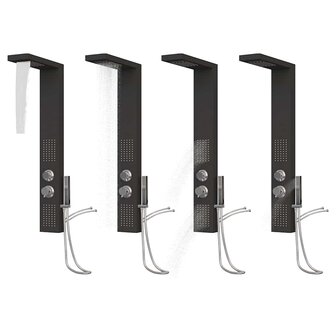 Douchepaneelsysteem aluminium zwart 4