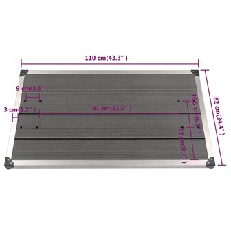 Buitendouchebak 110x62 cm HKC roestvrij staal grijs 8