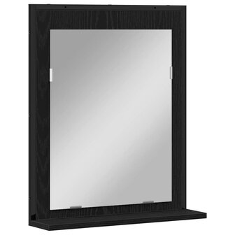 Badkamermeubelset Wandgemonteerd 2 pcs Zwart Bewerkt hout 6