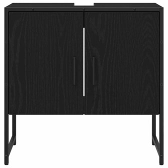 Badkamermeubelset Wandgemonteerd 2 pcs Zwart Bewerkt hout 7