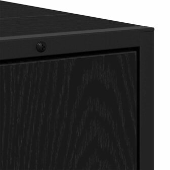 Badkamermeubelset Wandgemonteerd 2 pcs Zwart Bewerkt hout 9