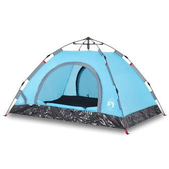 Tent 3-persoons snelontgrendeling blauw 2