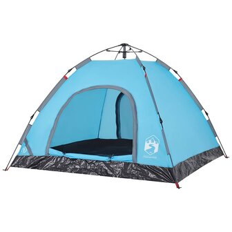 Tent 3-persoons snelontgrendeling blauw 4