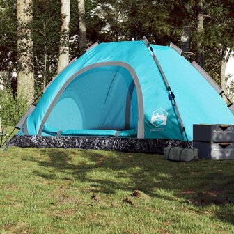 Tent 5-persoons snelontgrendeling blauw 1