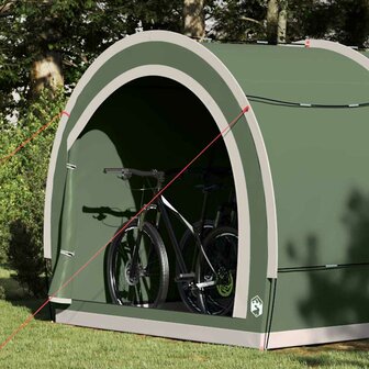 Fietstent met dak met opslag Groen 256 x 222 x 182 cm 3