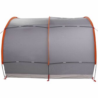 Fietstent met dak met opslag Grijs en Oranje 256 x 222 x 182 cm 5