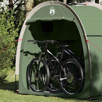 Fietstent met dak met opslag Groen 210 x 90 x 174 cm 3